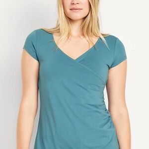 Lot of 2 Maternity Nursing T Shirt Teal & Black